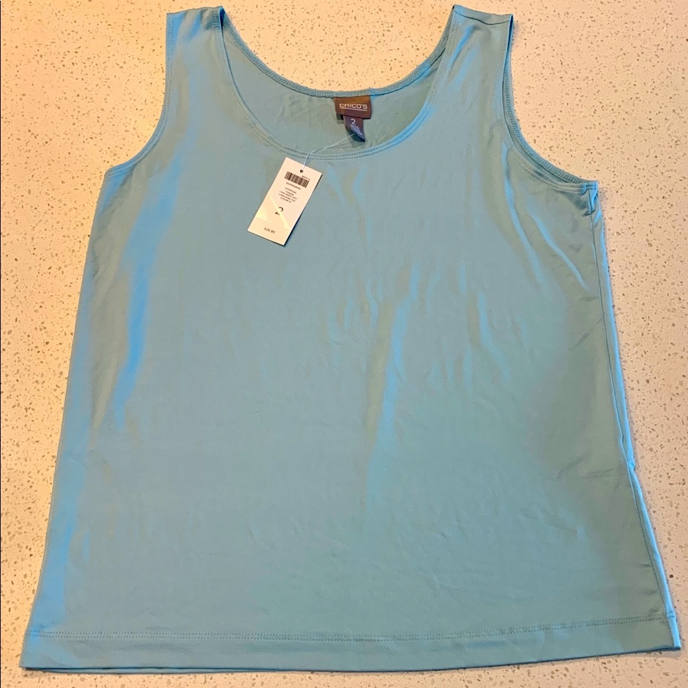 Chico’s size 2 microfeel tank in turquoise mist